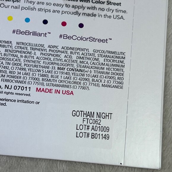 Color Street French Manicure Nail Polish Strips Gotham Night 16 Tips Overlay NIP - Picture 4 of 4